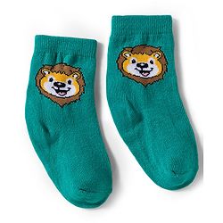 Cute Walk by Babyhug Knit Ankle Length Antibacterial Socks With Animal Print Pack Of 3 - Green & Yellow