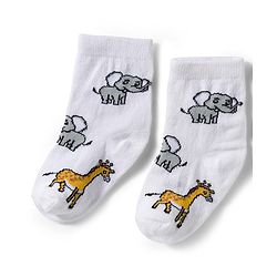Cute Walk by Babyhug Knit Ankle Length Antibacterial Socks With Animal Print Pack Of 3 - Green & Yellow
