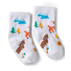Cute Walk by Babyhug Knit Ankle Length Antibacterial Socks With Stripes & Animal Print Pack Of 3 - Yellow & White