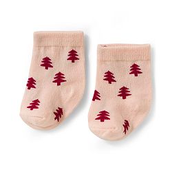 Cute Walk by Babyhug Knit Ankle Length Antibacterial Socks With Dino Design Pack Of 3 - Maroon Orange & Peach