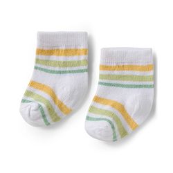 Cute Walk by Babyhug Knit Ankle Length Antibacterial Socks With Dino Design Pack Of 3 - Light Green White & Yellow