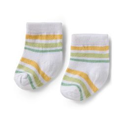 Cute Walk by Babyhug Knit Ankle Length Antibacterial Socks With Dino Design Pack Of 3 - Light Green White & Yellow