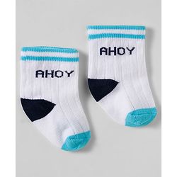 Cute Walk by Babyhug knit Ankle Length Socks With Animal Design Pack Of 3 - White & Black