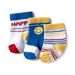 Cute Walk by Babyhug Knit Ankle Length Antibacterial Socks with Design & Stripes Pack of 3 - Multicolor