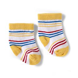 Cute Walk by Babyhug Knit Ankle Length Antibacterial Socks with Design & Stripes Pack of 3 - Multicolor
