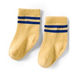 Cute Walk by Babyhug Knit Ankle Length Antibacterial Socks With Stripes & Smiley Print Pack Of 3 - Blue & Yellow
