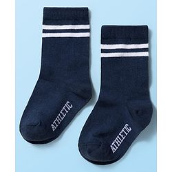 Cute Walk by Babyhug Knit Ankle Length Antibacterial Socks With Stripe Design Pack Of 3 - Navy Blue White & Maroon