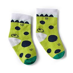 Cute Walk by Babyhug Knit Ankle Length Antibacterial Socks With Stripes & Animal Print Pack Of 3 - Limegreen & White