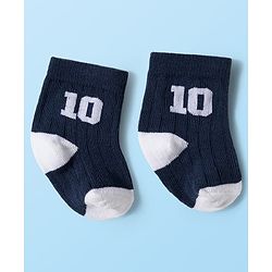 Cute Walk by Babyhug Knit Ankle Length Antibacterial Socks With Stripes & Number Design Pack Of 3 - Multicolor