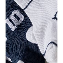 Cute Walk by Babyhug Knit Ankle Length Antibacterial Socks With Stripes & Number Design Pack Of 3 - Multicolor
