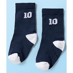 Cute Walk by Babyhug Knit Ankle Length Antibacterial Socks With Stripes & Number Design Pack Of 3 - Multicolor