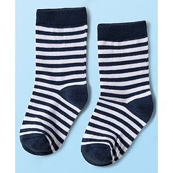 Cute Walk by Babyhug Knit Ankle Length Antibacterial Socks With Stripes & Number Design Pack Of 3 - Multicolor
