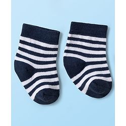 Cute Walk by Babyhug Knit Ankle Length Antibacterial Socks With Stripes & Number Design Pack Of 3 - Multicolor
