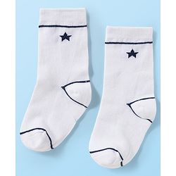 Cute Walk by Babyhug Knit Ankle Length Antibacterial Socks With Stripes & Number Design Pack Of 3 - Multicolor