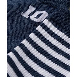 Cute Walk by Babyhug Knit Ankle Length Antibacterial Socks With Stripes & Number Design Pack Of 3 - Multicolor