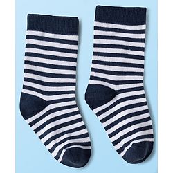 Cute Walk by Babyhug Knit Ankle Length Antibacterial Socks With Stripes & Number Design Pack Of 3 - Multicolor