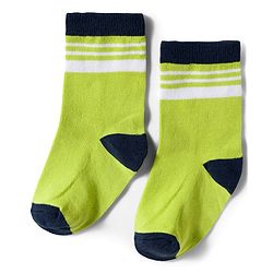 Cute Walk by Babyhug Knit Ankle Length Antibacterial Socks With Stripes & Number Design Pack Of 3 - Black & Neon Green