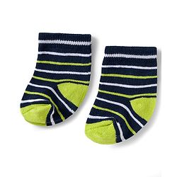 Cute Walk by Babyhug Knit Ankle Length Antibacterial Socks With Stripes & Number Design Pack Of 3 - Black & Neon Green
