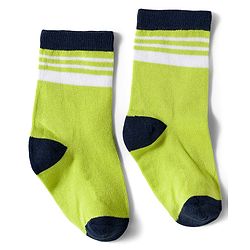 Cute Walk by Babyhug Knit Ankle Length Antibacterial Socks With Stripes & Number Design Pack Of 3 - Black & Neon Green