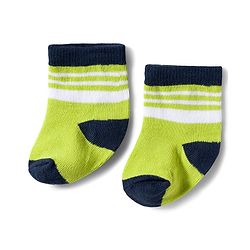 Cute Walk by Babyhug Knit Ankle Length Antibacterial Socks With Stripes & Number Design Pack Of 3 - Black & Neon Green