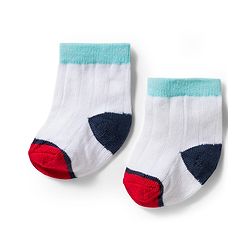 Cute Walk by Babyhug Knit Ankle Length Antibacterial Socks With Vehicle & Stripes Design Pack Of 3 - White