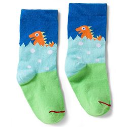 Cute Walk by Babyhug Knit Ankle Length Antibacterial Socks With Dino Print Pack Of 3 - White Blue & Green