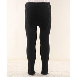 Cute Walk by Babyhug Knit Full Length Anti Bacterial Solid Colour Tights - Black