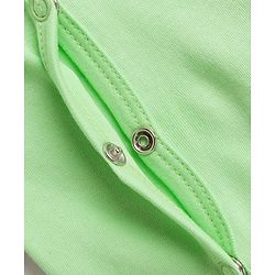 Babyhug Disney Interlock Knit Footed Sleepsuit with Disney Character Graphic Pack of 2 - Light Green & White
