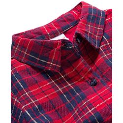 Babyhug Cotton Woven Full Sleeves Shirt Dress & Belt with Checks Print - Red