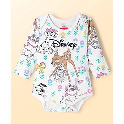 Babyhug Disney Interlock Knit Full Sleeves Onesie with Disney Character Graphic Pack of 3 - Light Blue  White & Light Green