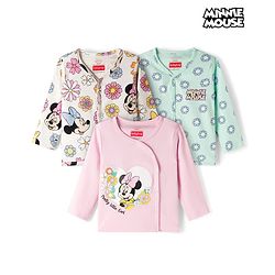 Babyhug Disney Interlock Knit Full Sleeves Jhablas with Minnie Mouse Family Graphics Pack of 3 - Multicolour
