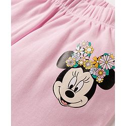 Babyhug Disney Interlock Knit Full Length Diaper Leggings With Minnie Mouse Graphics Pack Of 3 - Pink Light Blue & White