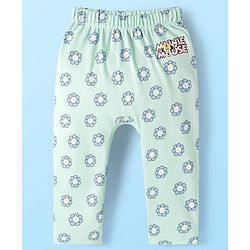 Babyhug Disney Interlock Knit Full Length Diaper Leggings With Minnie Mouse Graphics Pack Of 3 - Pink Light Blue & White