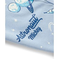 Babyhug Disney Interlock Knit Full Sleeves Sleepsuits With Space Theme Print Pack of 2 - White & Blue