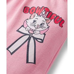 Babyhug Disney Interlock Knit Full Length Diaper Leggings with Marie Graphic Pack of 3 - Red Pink & White
