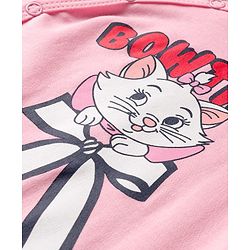Babyhug Disney Interlock Knit Full Sleeves Front Open Romper with Marie Graphic Pack of 2 - Pink & White
