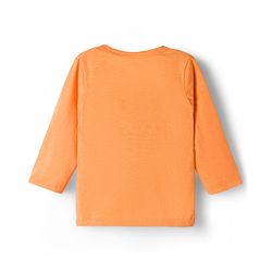 Babyhug Single Jersey Knit Full Sleeves T-Shirt & Lounge Pant Set with Giraffe Print - Orange