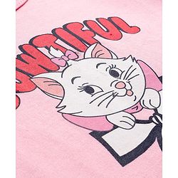 Babyhug Disney Interlock Knit Full Sleeves Onesie with Diaper Legging & Marie Graphic - Pink & White