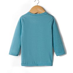 Babyhug Single Jersey Knit Full Sleeves T-Shirt & Pant Set With Bird Print - Teal Blue