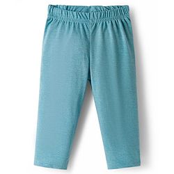 Babyhug Single Jersey Knit Full Sleeves T-Shirt & Pant Set With Bird Print - Teal Blue