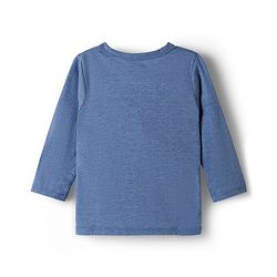 Babyhug Single Jersey Knit Full Sleeves T-Shirt & Lounge Pant Set with Bear Graphic - Blue