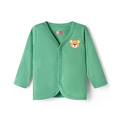 Babyhug Single Jersey Knit Full Sleeves T-Shirt & Lounge Pant Set with Bear Graphic - Green
