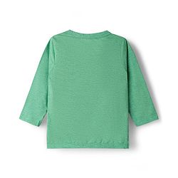 Babyhug Single Jersey Knit Full Sleeves T-Shirt & Lounge Pant Set with Bear Graphic - Green