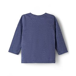 Babyhug Single Jersey Knit Full Sleeves T-Shirt & Lounge Pant Set with Giraffe Graphic - Navy Blue