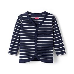 Babyhug Single Jersey Knit Full Sleeves Co-ords T-Shirt & Lounge Pant Set with Stripes - Navy Blue