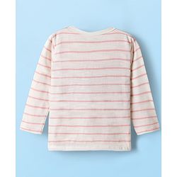 Babyhug Single Jersey Knit Full Sleeves Co-ords T-Shirt & Lounge Pant Set with Stripes - White