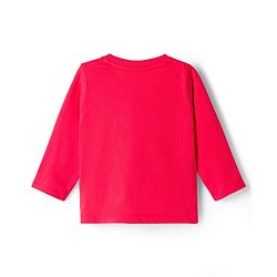 Babyhug Single Jersey Knit Full Sleeves T-Shirt & Lounge Pant Set with Tiger Print - Red & Black