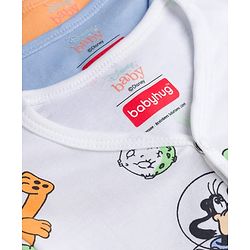 Babyhug Disney Interlock Knit Full Sleeves Jhablas with Mickey Mouse Graphics Pack of 3 - White Orange & Blue