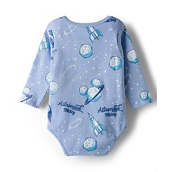 Babyhug Disney Interlock Knit Full Sleeves Onesie with Mickey Mouse Graphic Pack of 3 - Peach White & Light Blue