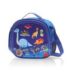 Babyhug Dinosaur Kids Insulated Lunch Box Bag with Adjustable Shoulder Strap & Handle - Blue| Thermal Lunch Carry Bag with Zip Closure for Boys & Girls
